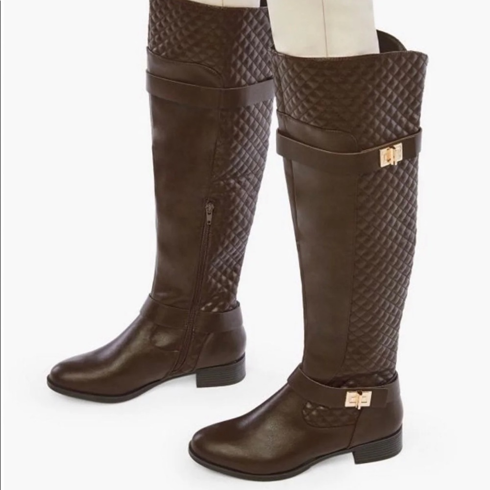 Brown Keswick Quilted Flat Boots